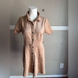 Guess Beige Button-Up Mini Dress NWT